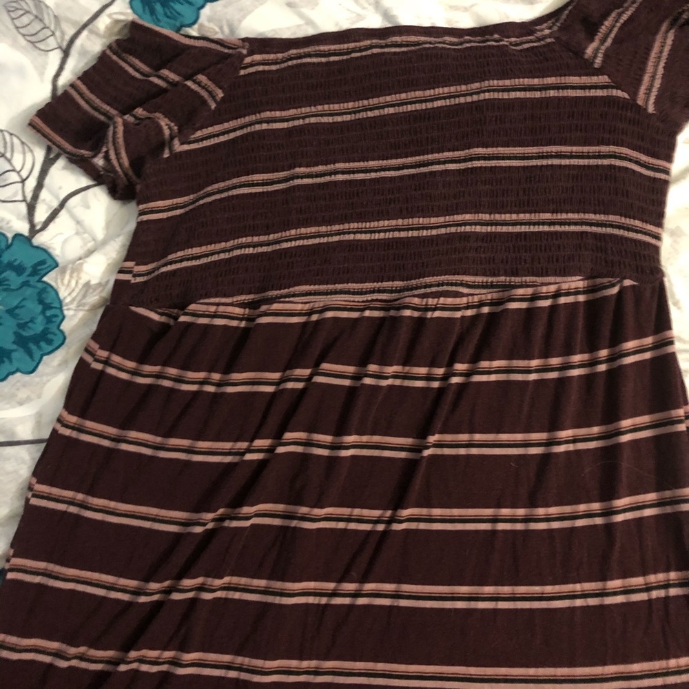 Maurice burgundy floor length dress